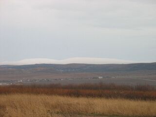 Жовтень 2008 року. Вид на Летійський туман із села Насипне.