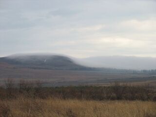 Орієнтовно кінець жовтня 2008 року. Летійський туман натикається на курган Попова (246 м)
